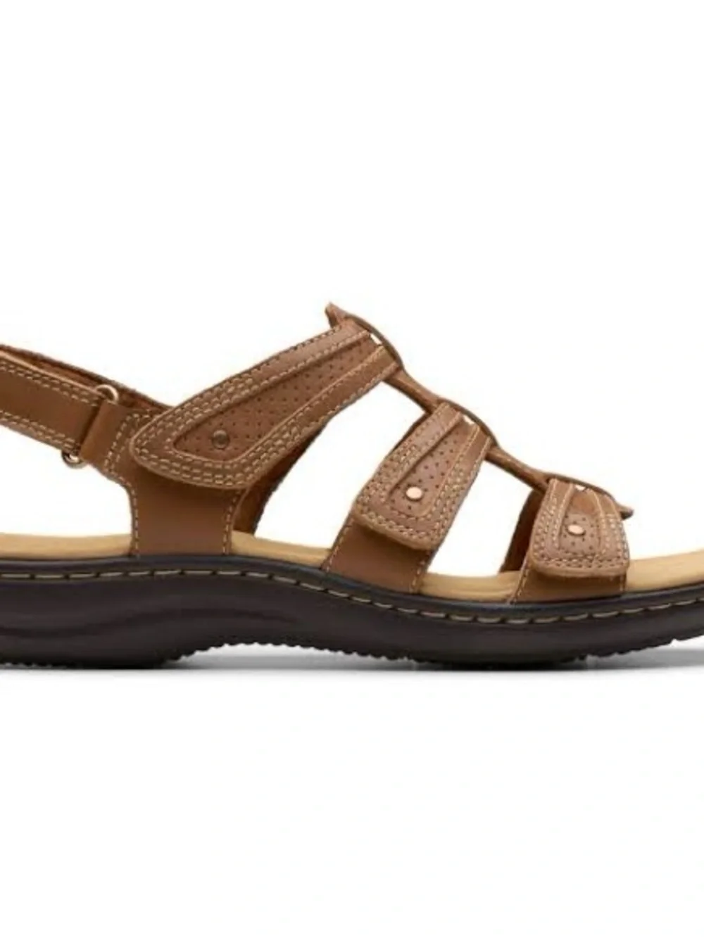 Clarks Brown Leather Strappy Comfort Sandals
